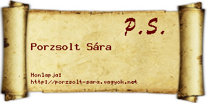 Porzsolt Sára névjegykártya